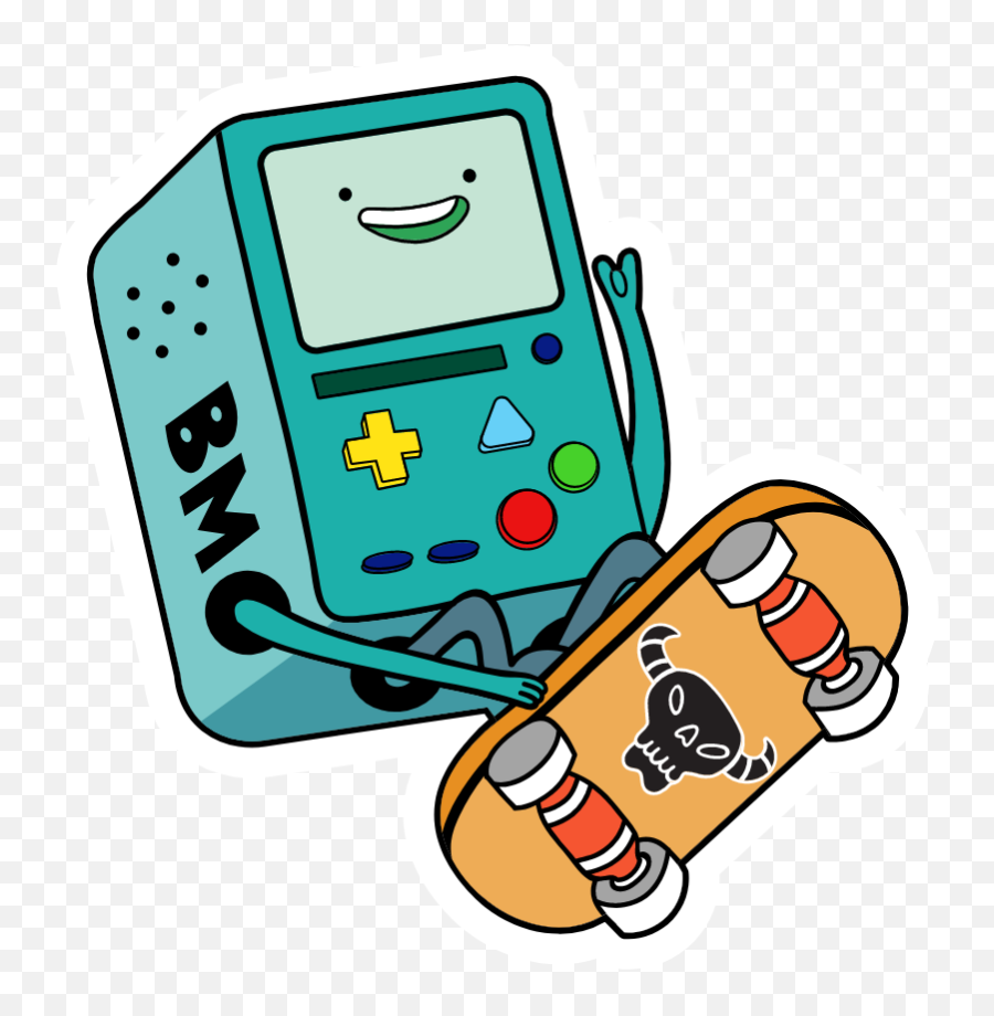 Adventure Time Bmo Skating In 2020 - Adventure Time Bmo Skateboarding Png,Bmo Png