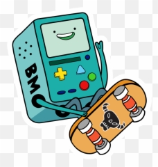 Adventure Time Bmo Skating In 2020 - Adventure Time Bmo Skateboarding Png,Bmo Png