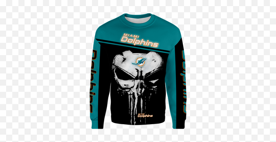 Official - Nflmiamidolphinsteamlongsleeveteesnewcustom3dpunisherskull Streettrenzscom 49ers Legends Sweatshirt Png,Miami Dolphins Png