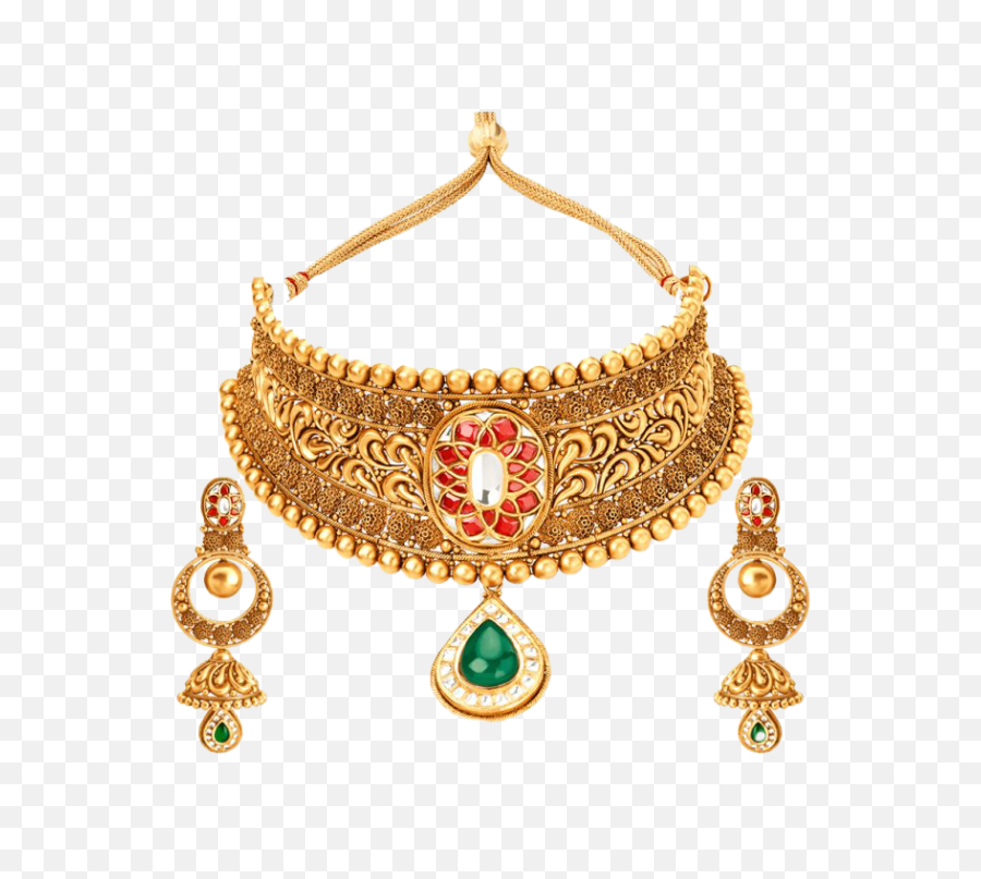 Necklace Jewellery Set Png Image - Gold Jewellery Set Png,Gold Necklace Png