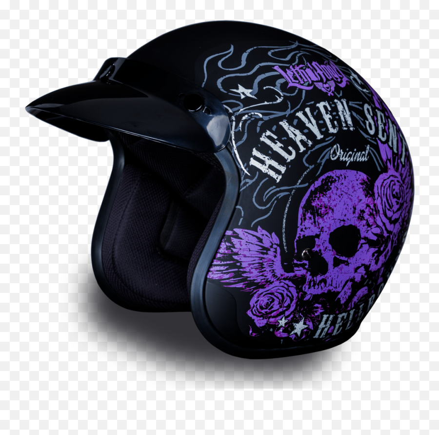Daytona Cruiser Heaven Sent Helmet - Purple Motorcycle Helmet Png,Icon Skeleton Skull Motorcycle Helmet