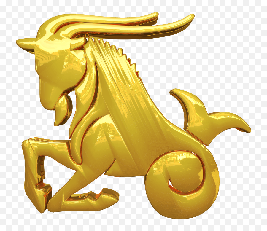 Golden Capricorn Zodiac Sign - Gold Capricorn Symbol Png,Capricorn Logo