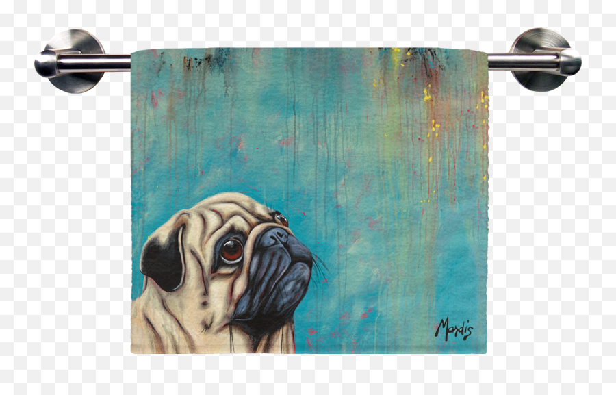 Pug Face Png - Towel Transparent Cartoon Jingfm Desenhos Aquarela Pugs,Pug Transparent Background