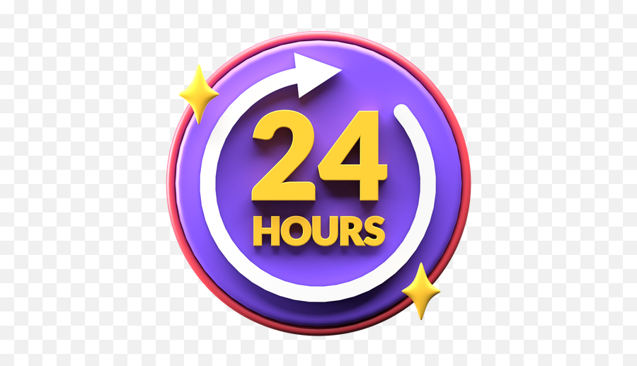 Premium 24 Hour Support 3d Illustration Download In Png Obj - 24 Hours 3d,24 Hour Icon