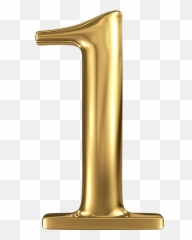 Download Free Golden Stereo Photography Illustration Royalty - 3d Number 1 Png