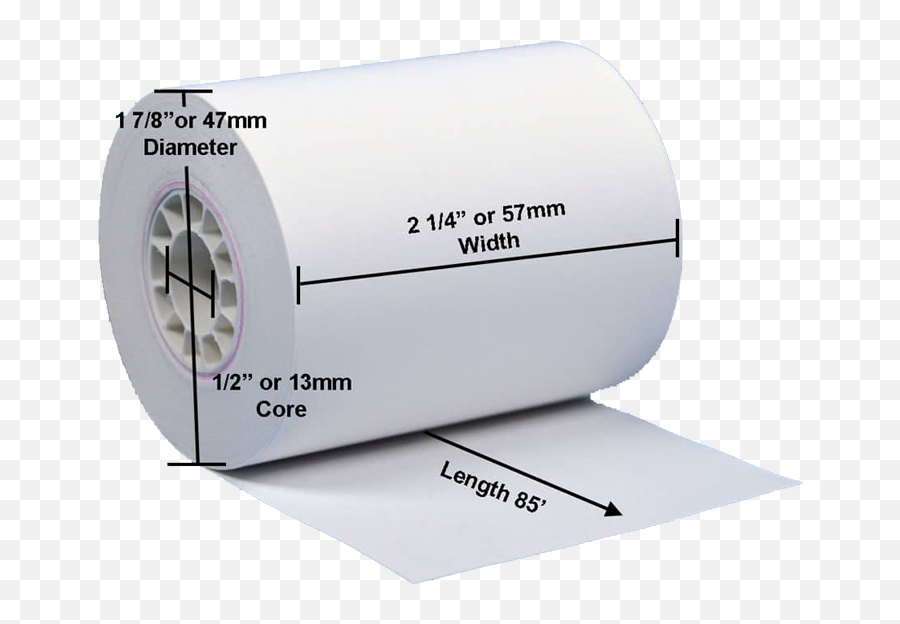2 14 X 85u0027 Thermal Receipt Paper Rolls Clover Mini - Cylinder Png,Receipt Printer Icon