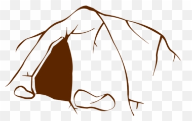 Vector Drawing Of Role Play Game Map Icon For Cave - Cave Clipart Black And White png
