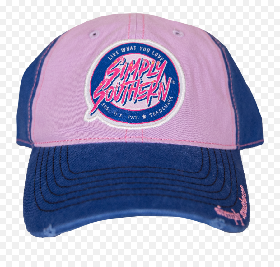 Simply Southern Retro Logo Denim Pink Hat - Baseball Cap Png,Retro Logo
