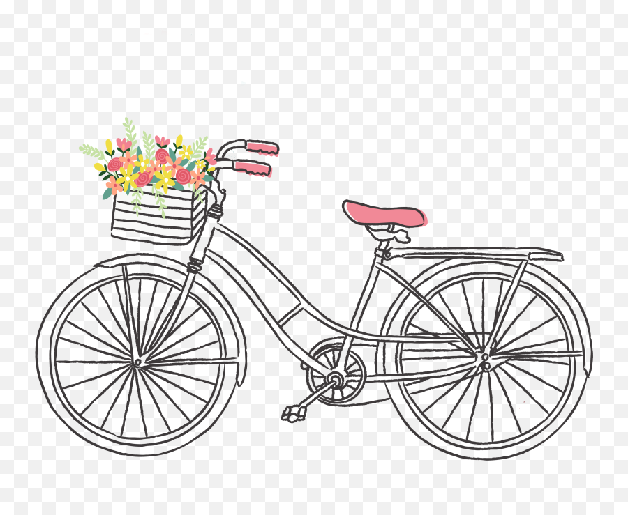 Paris Clipart Bicycle - Cute Cartoon Bike Drawing Png,Bike Transparent