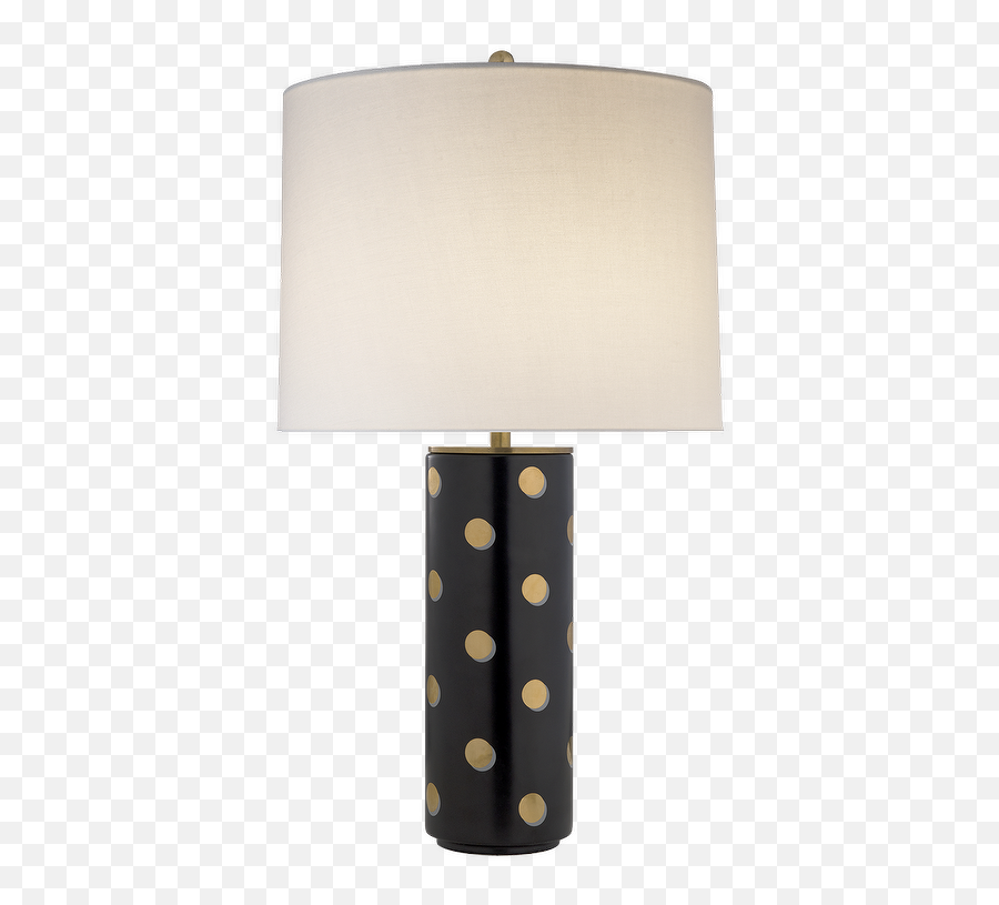 Kate Spade Pavillion Gold Dot Black Cylinder Lamp - Lampshade Png,Gold Dots Png