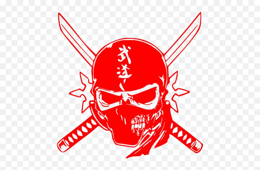 Red Skull 11 Icon - Free Red Skull Icons Samurai Stickers Png,Red Skull Png