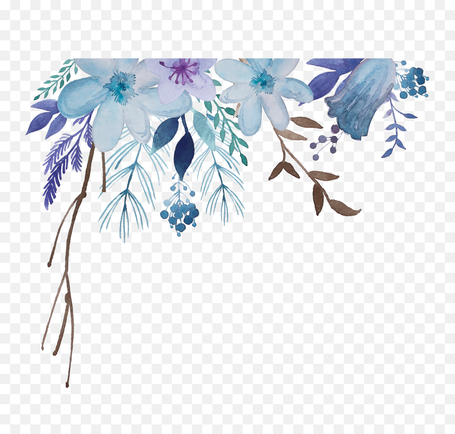 Tropical Flower Watercolor Png - Christian Art Gifts Daily Blue Watercolor Flowers,Blue Watercolor Png