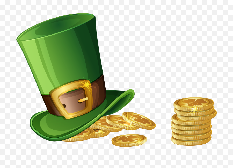 St Patricku0027s Day Hat And Gold Coins Transparent Png - Stickpng Clipart St Patricks Day,Gold Coins Png