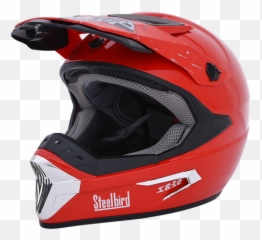 Steelbird Ffh Sb 32 Full Face Motocross Red 60 Cm - Full Face Steelbird Helmet Png,Bike Helmet Png