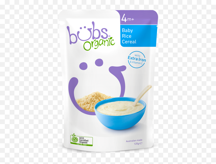 Bubs Organic Baby Rice Cereal 4months 125g Png Bowl Of