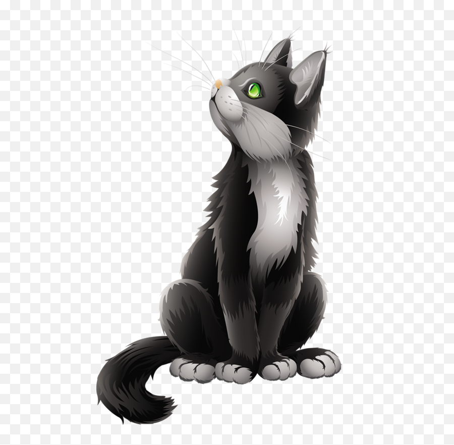 Black Cat Kitten Cartoon Clip Art - Transparent Cartoon Cat Png,Cat Clipart Transparent