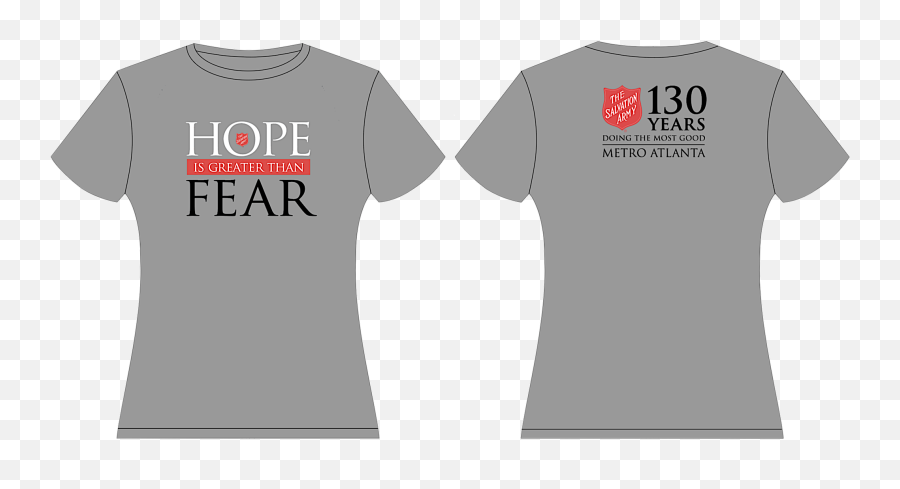 Hope Great Than Fear Tshirt No Year - Short Sleeve Png,Salvation Army Logo Png