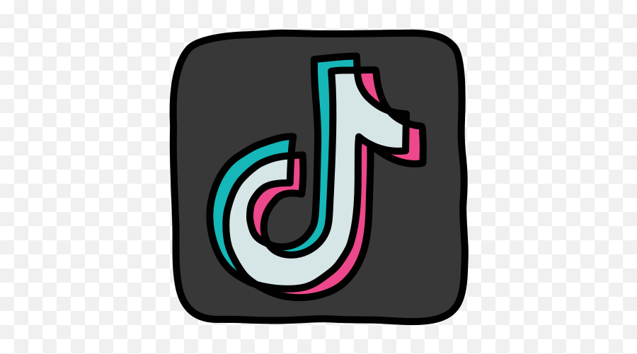 Tiktok Icon In Doodle Style - Tiktok Cartoon App Logo Png,What Does The Bling Icon Look Like On Tiktok