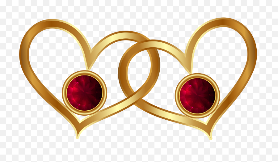 Hearts With Red Diamonds Png Clipart - Golden Hearts Png Transparent,Red Ring Png