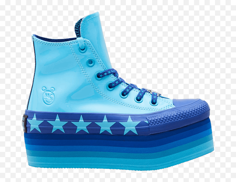 Miley Cyrus X Wmns Chuck Taylor All Star Platform Faux Patent Hi U0027gnarly Blueu0027 - Converse Miley Cyrus Cena Png,Miley Cyrus Png