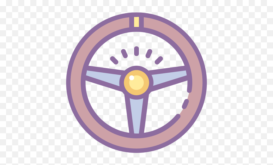 Steering Wheel Icon In Cute Color Style Png