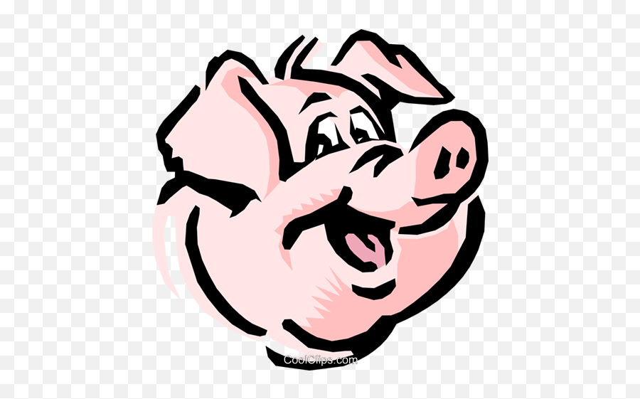 Cartoon Pig Royalty Free Vector Clip Art Illustration - Happy Pig Face Cartoon Png,Cartoon Pig Png