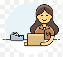 37 Mailman Female Asian - Cartoon Clipart Full Size Black Woman Mailman Cartoon Png,Asian Png