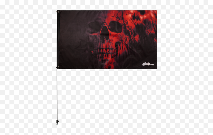 Red Skull 3u0027 X 5u0027 Safety Flag W Black Or White 38 6u0027 Whip - Skull Png,Red Skull Png