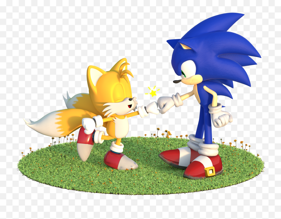 Download Hereu0027s A Cute Fist Bump Between Sonic And Classic - Sonic And Classic Tails Png,Sonic And Tails Logo