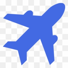 Royal Blue Airport Icon - Clipart Silhouette Airplane png