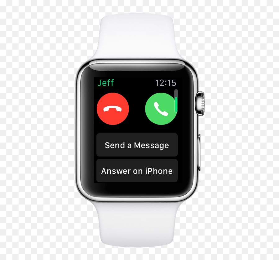 Apple Watch To Answer Incoming Calls - Apple Watch Incoming Call Png,Iphone Call Png