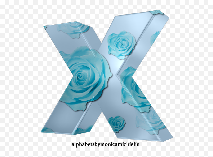 Monica Michielin Alfabetos Blue Roses Pastel Alphabet - Blue Rose Png,Chinese Flower Icon