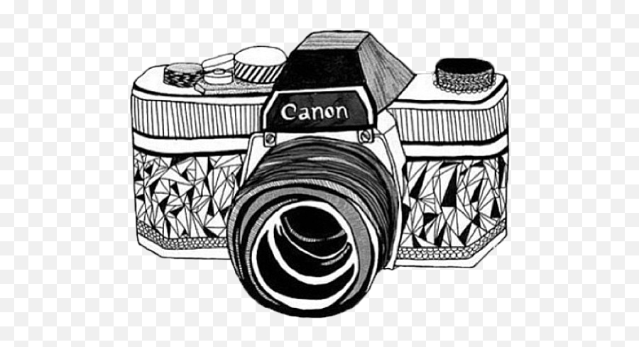 Png Textures Tumblr - Black And White Camera Drawing,Canon Png