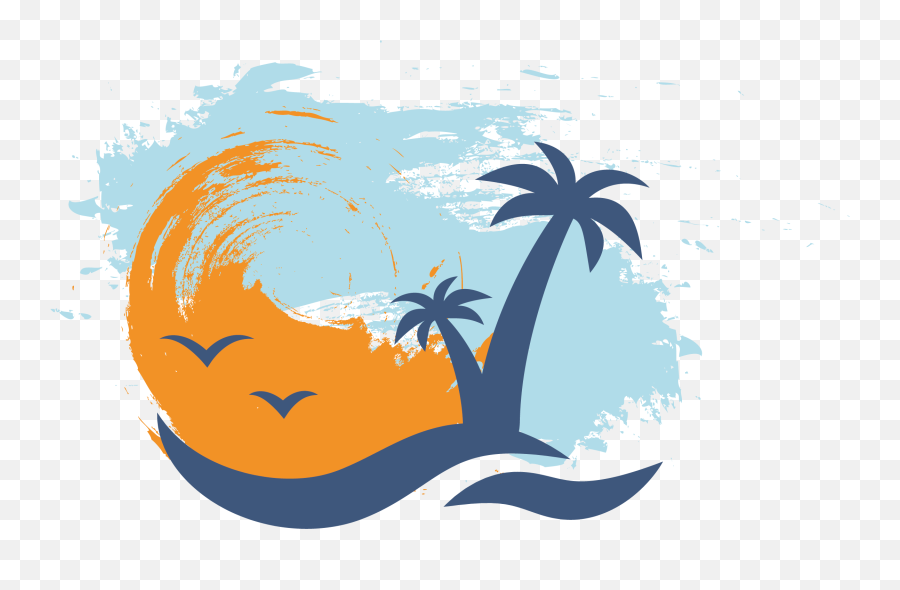 Beach Euclidean Vector Palm Icon Free Clipart Hd - Beach Clipart Vector Png,Palm Tree Vector Icon