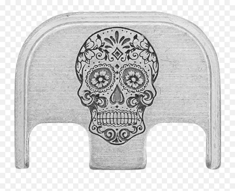 Sugar Skull - Rugged Finish Stainless Steel Back Plate Glitter Sugar Skull Decal Png,Mexican Skull Png