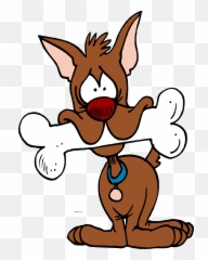 Cartoon Dog Bone In Mouth Clipart Png - And