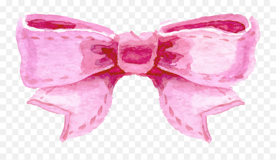 Pink Watercolor Bow Clipart - Watercolor Bow Clipart Png,Pink Bow Png