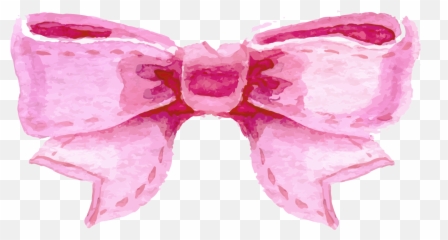 Pink Watercolor Bow Clipart - Png