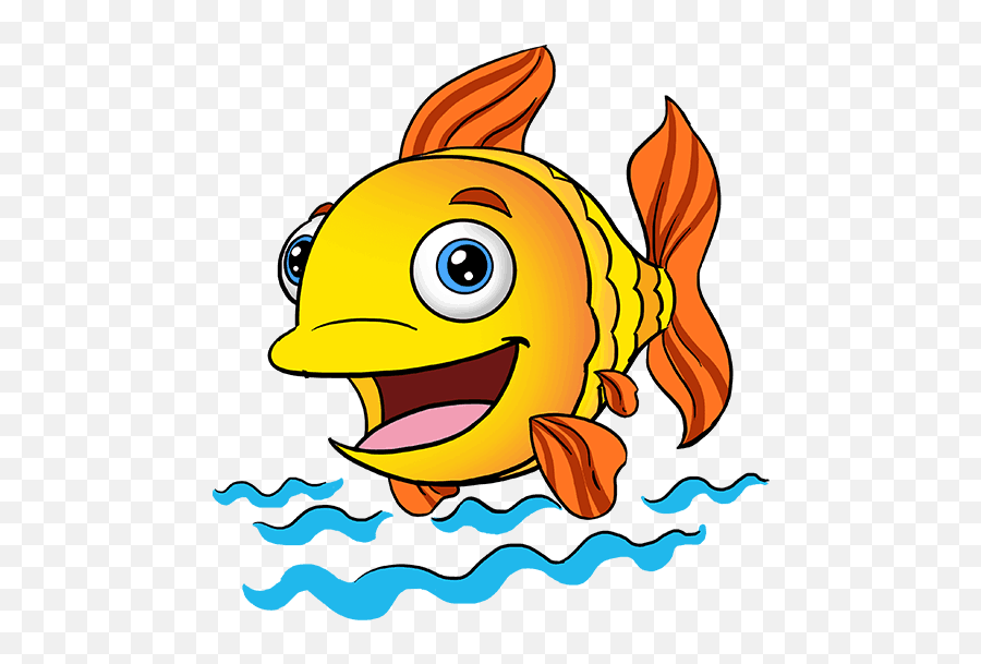 How To Draw A Cartoon Fish In Few Easy Steps - Pastors Wife Jokes Png,Cartoon Transparent