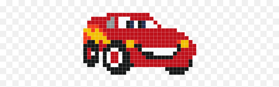 Mcqueen Red Car - Perler Bead Lightning Mcqueen Pattern Png,Red Car Logo