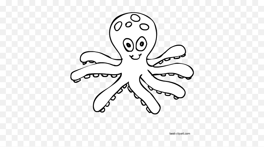 Transparent Octopus Clipart Black And White - Octopus Clipart Black And White Png,Octopus Transparent Background