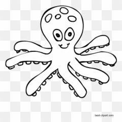 Transparent Octopus Clipart Black And White - Png