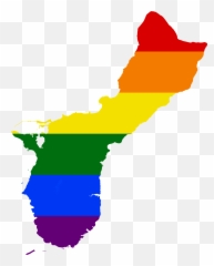 Lgbt Flag Map Of Guam - Political png