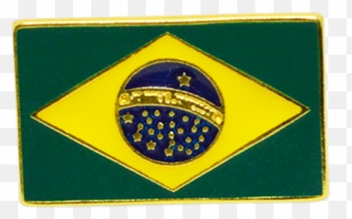 Pin Bandeira Do Brasil - Emblem Png,Bandeira Brasil Png