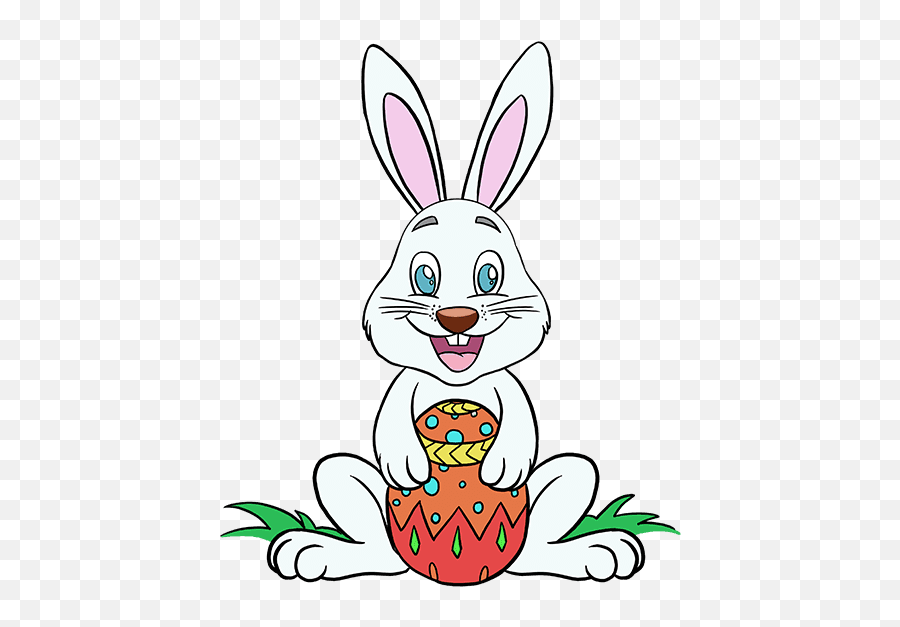 Easter Bunny Cartoon Drawing Free Download - Easter Bunny Drawing Png,Easter Bunny Transparent