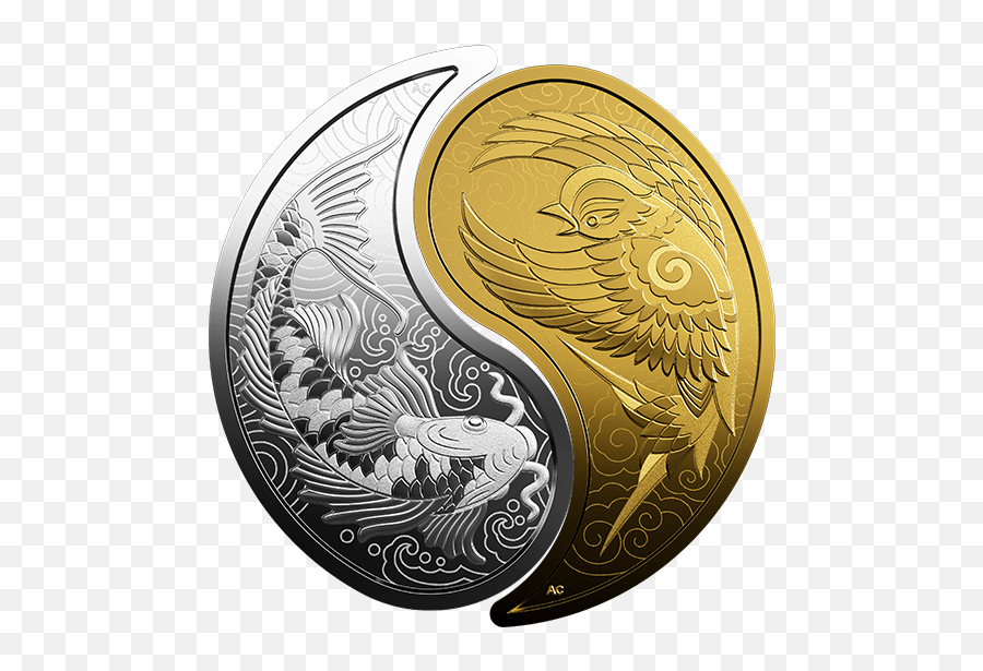 Pure Gold And Silver Yin Yang Coins - Mintage 288 2019 Silver Gold Coin Png,Yin And Yang Png