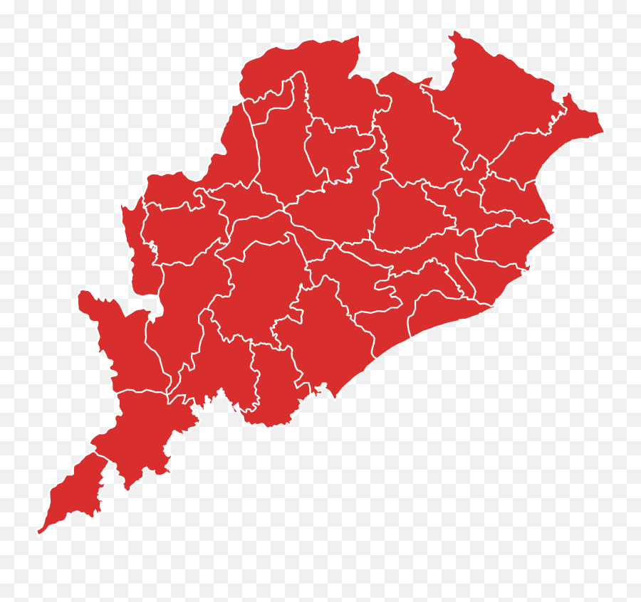 Orissa Districts Blank Redpng - Orissa State Map With Districts,Orisa Png