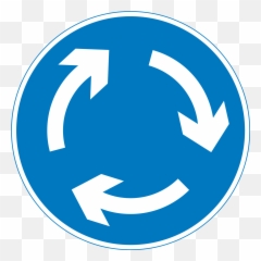 Roundabout Road Sign Transparent Png - Roundabout And Mini Roundabout Sign,Yield Sign Png