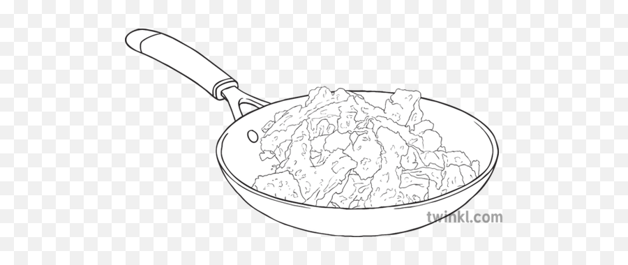 Scrambled Eggs In Pan Object Food Egg - Scrambled Eggs Drawing Black And White Png,Scrambled Eggs Png