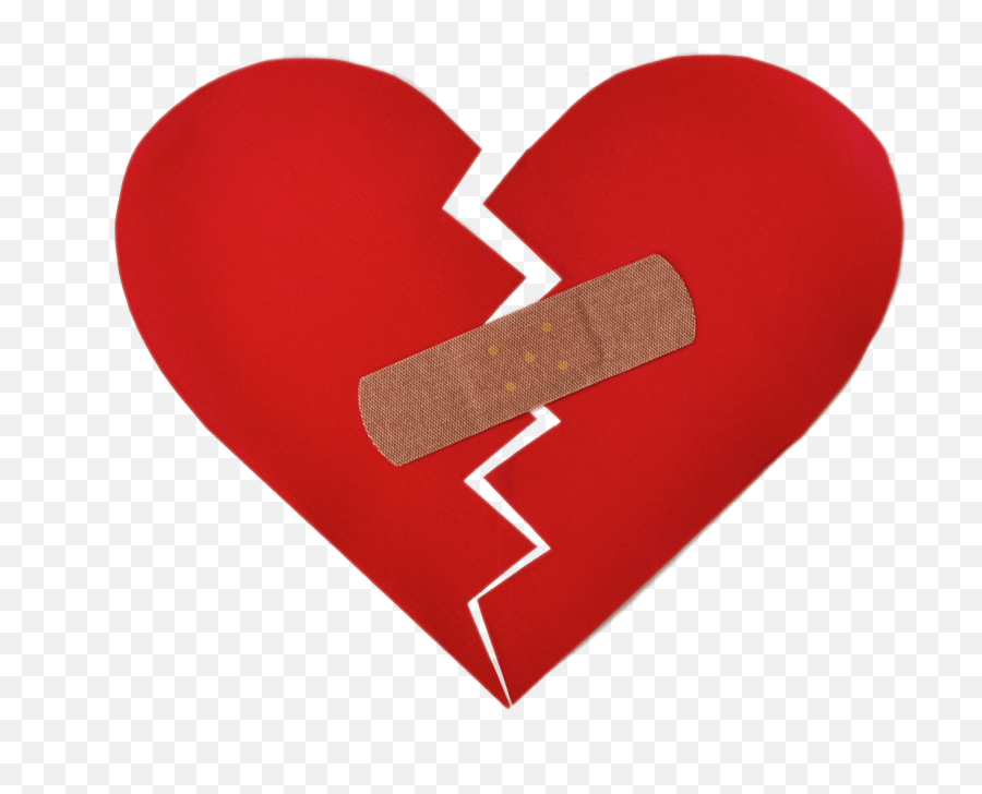 Heart Png Black - Broken Heart With Bandaid,Crown Outline Png